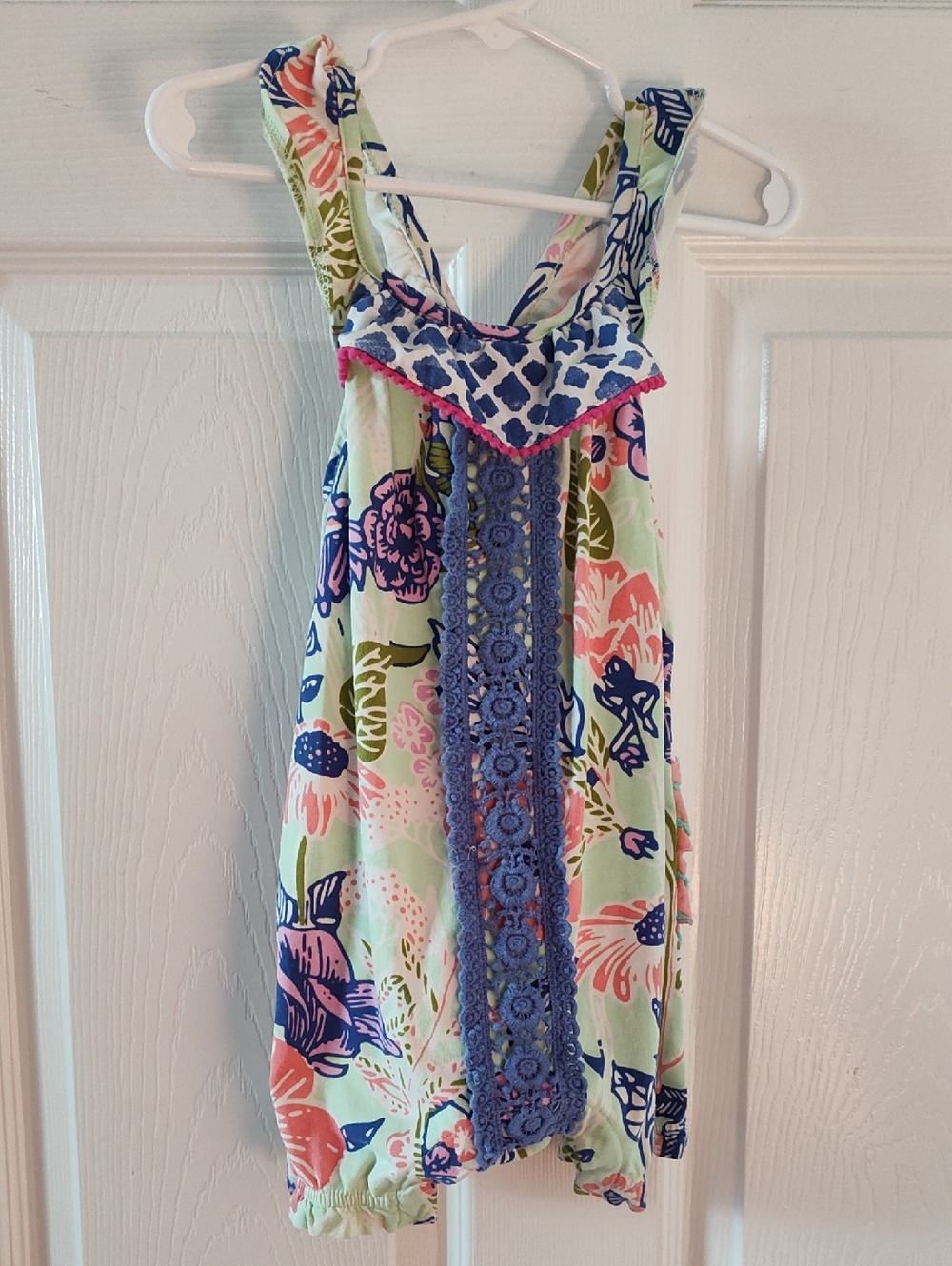 Matilda Jane Navy and Mint Floral Dress with Crochet Detail